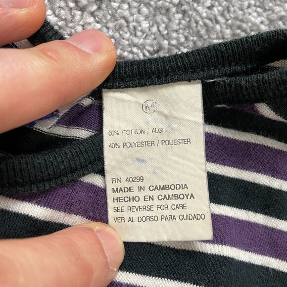 Erika & Co. Top Womens Medium Multicolor Striped Long Sleeve Crew Neck Casual - Picture 5 of 9